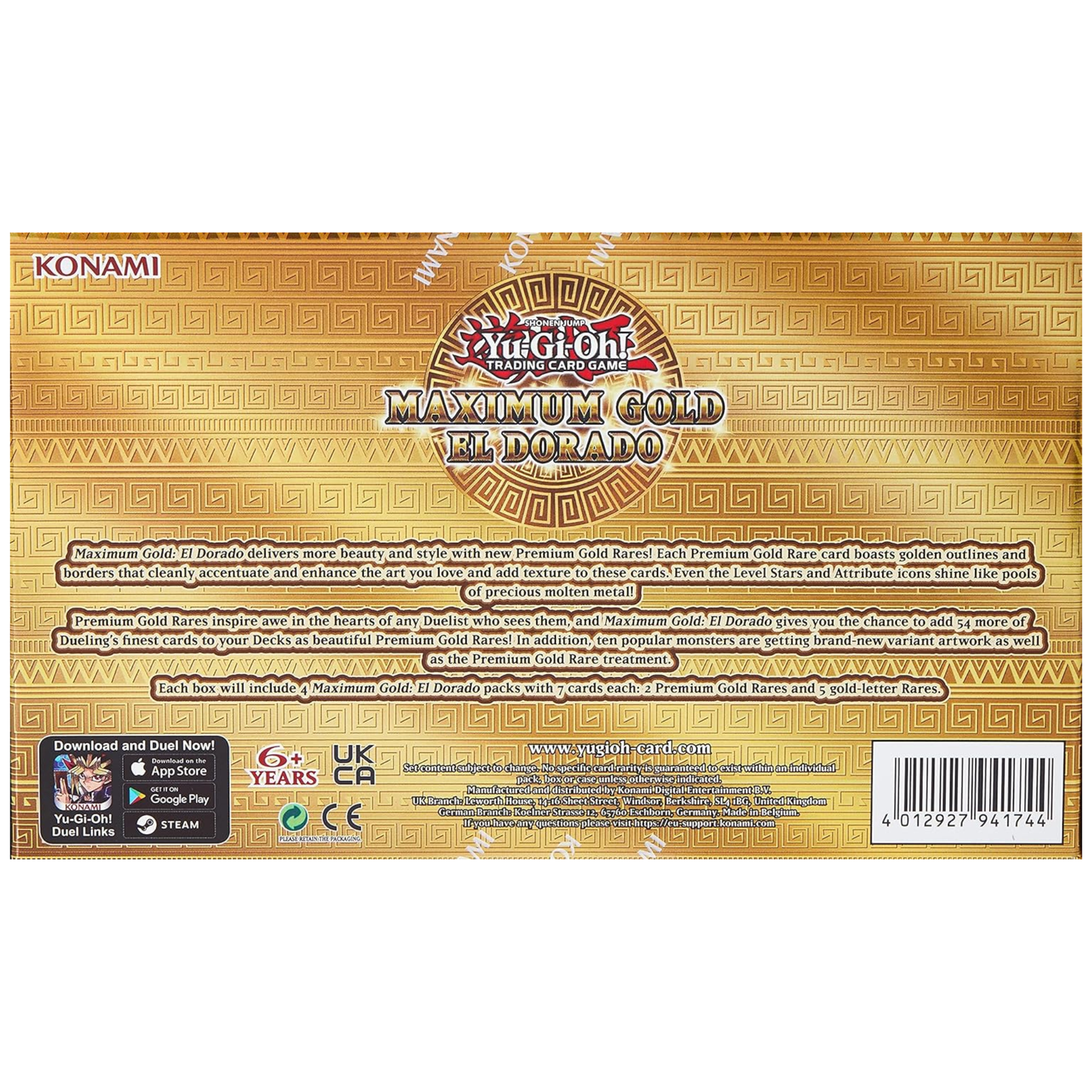 Yu-Gi-Oh! – Maximum Gold EL Dorado - Box mit 4 Booster (EN)