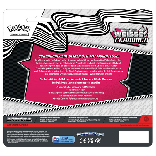 Karmesin & Purpur Schwarze Blitze & Weisse Flammen - Tech-Sticker-Kollektion Morbitesse