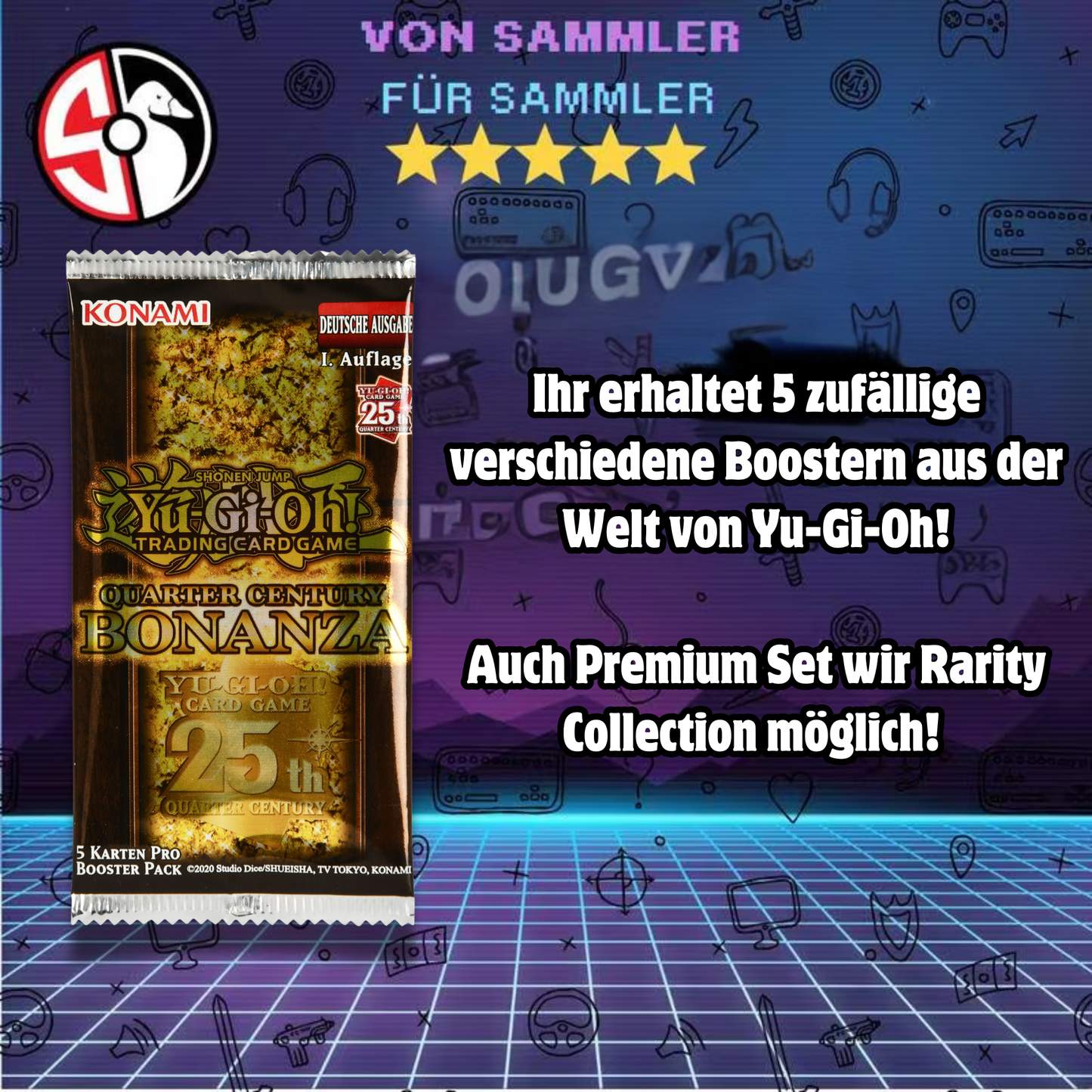 Yu-Gi-Oh! 5x zufällige Booster zb. Invasion of Chaos 25th, The Infinite Forbidden, Rarity Collection (DE)