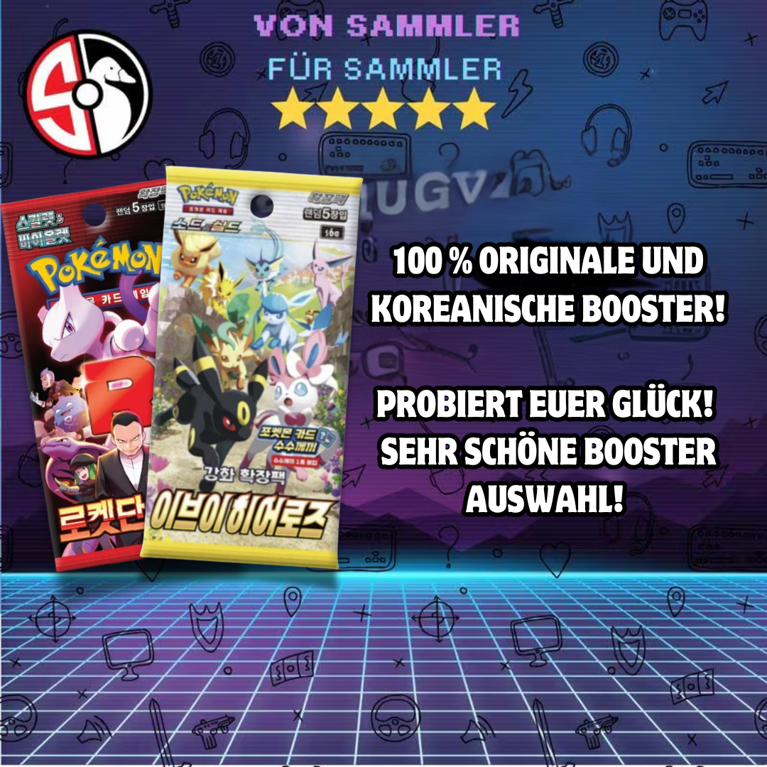 Pokémon - 5x zufällige koreanische Booster zb. 151, Blue Stream Sky, Heat Wave Arena