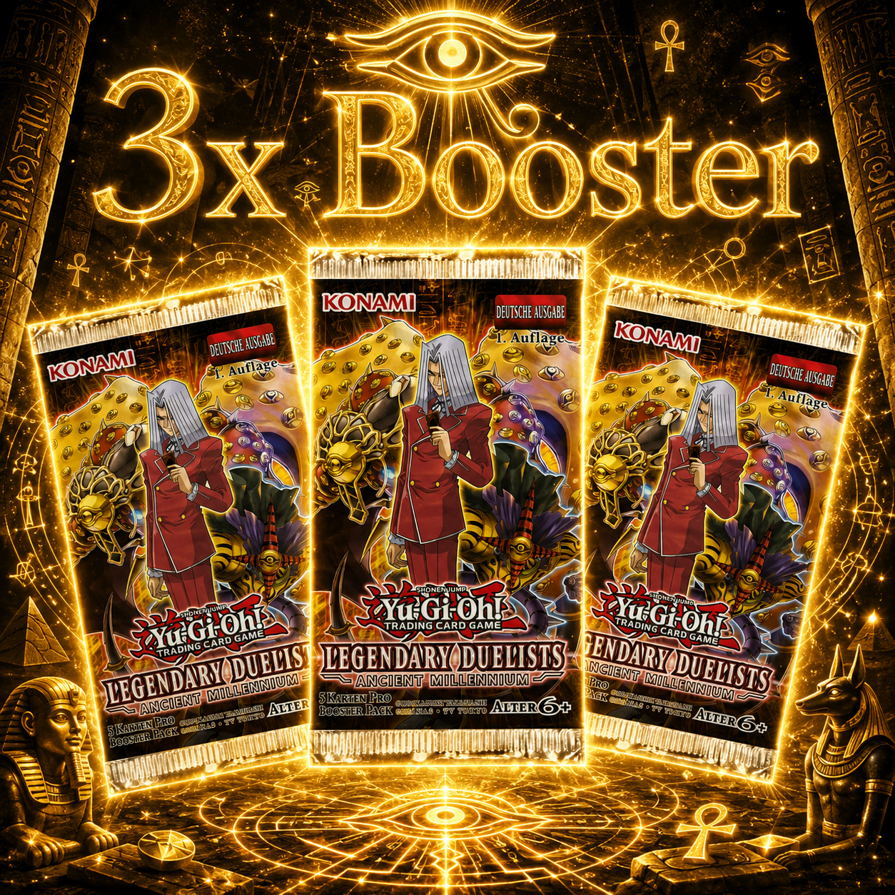 Yu-Gi-Oh! Legendary Duelist - Ancient Millenium 3x Booster 1. Auflage (DE)