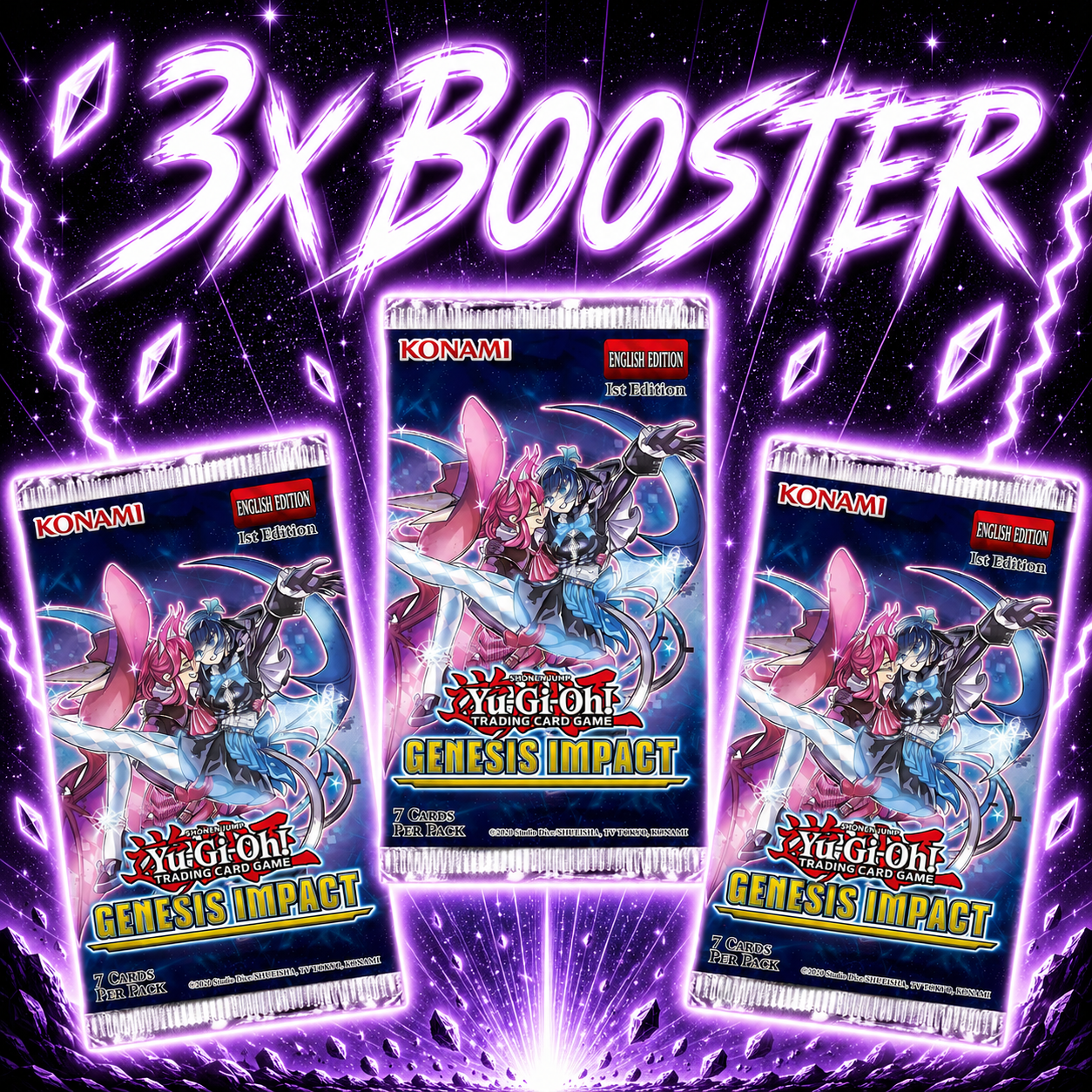 Yu-Gi-Oh! Genesis Impact - 3x Booster - 1. Auflage (EN)