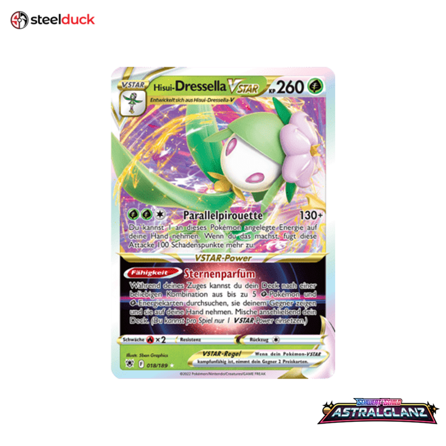 Hisui-Dressella VSTAR (018/189) Astralglanz - Holo Rare VSTAR