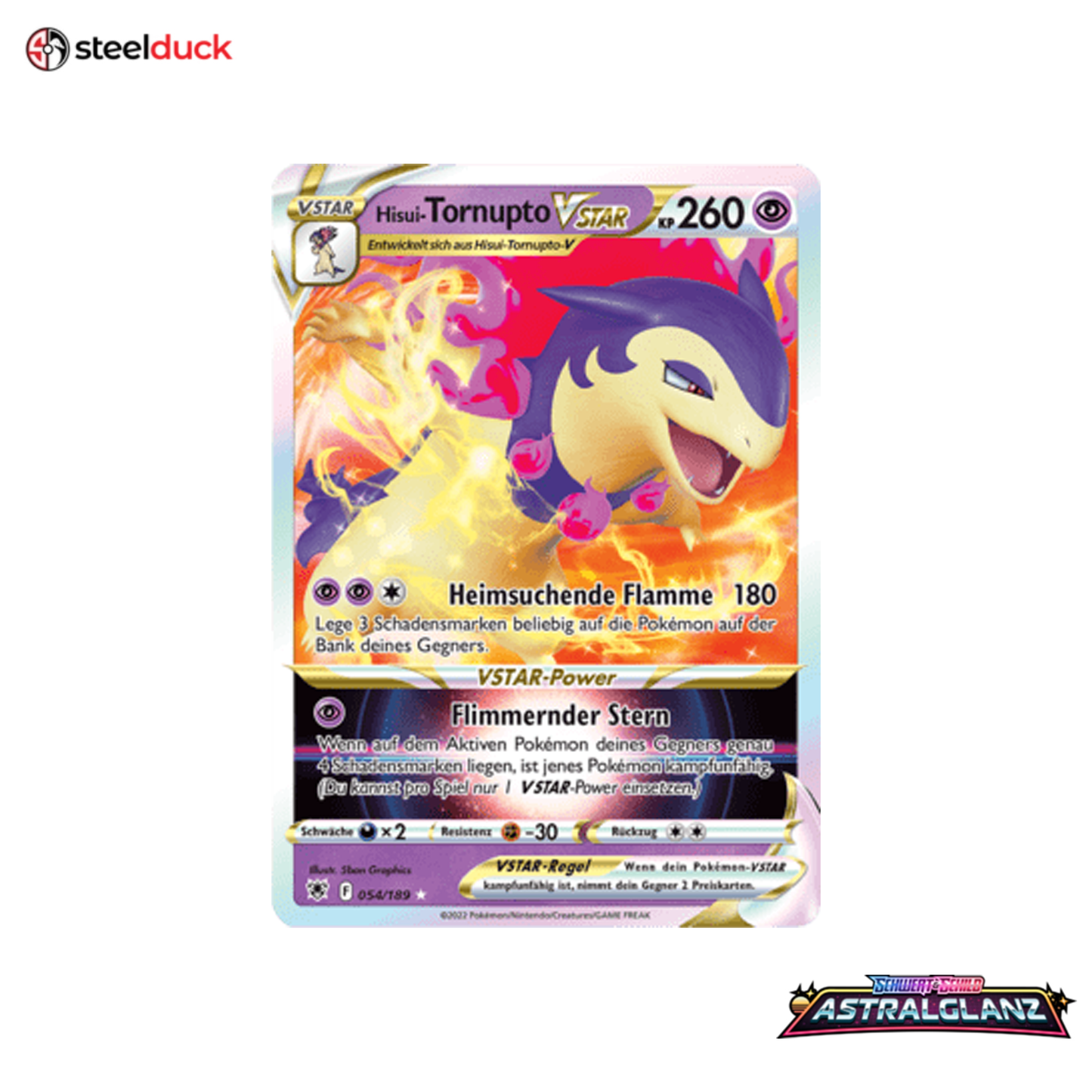 Hisui-Tornupto VSTAR (054/189) Astralglanz - Holo Rare VSTAR