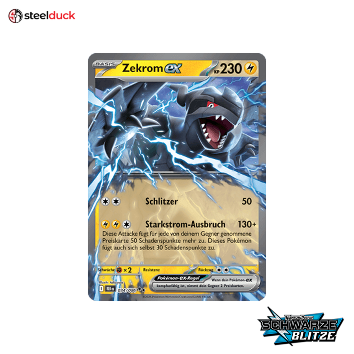 Zekrom ex (034/086) Schwarze Blitze - Double Rare