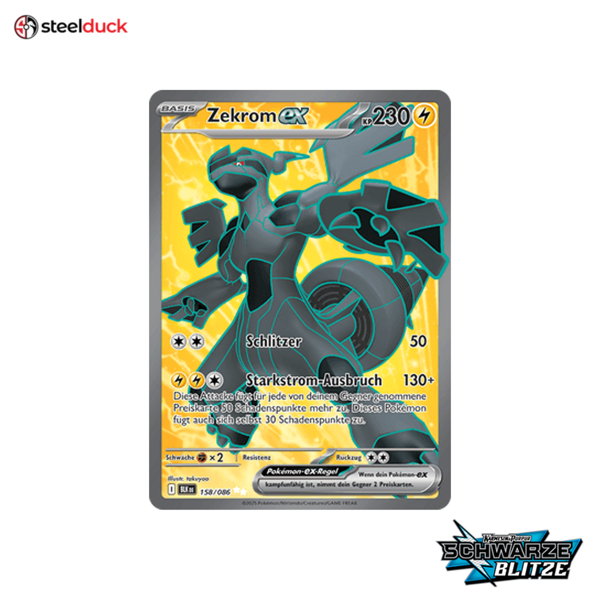 Zekrom ex (158/086) Schwarze Blitze - Ultra Rare