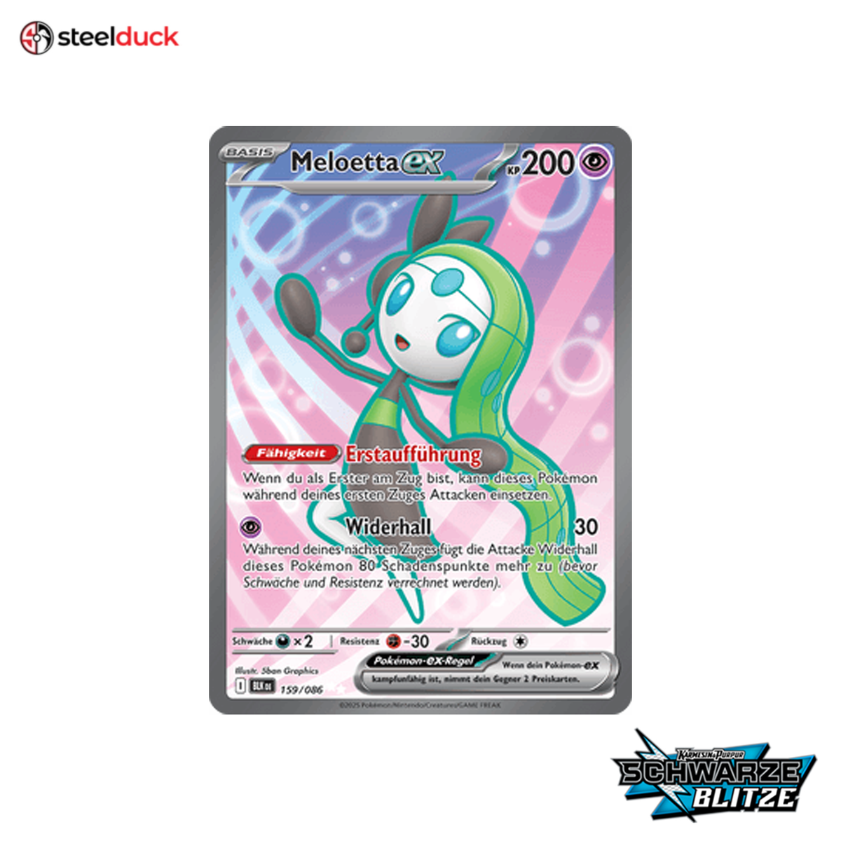 Meloetta ex (159/086) Schwarze Blitze - Ultra Rare