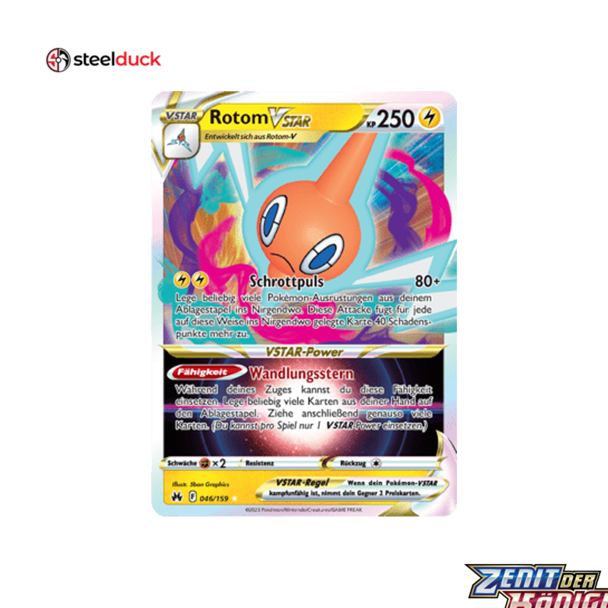 Rotom VSTAR (046/159) Zenit der Könige - Holo Rare VSTAR