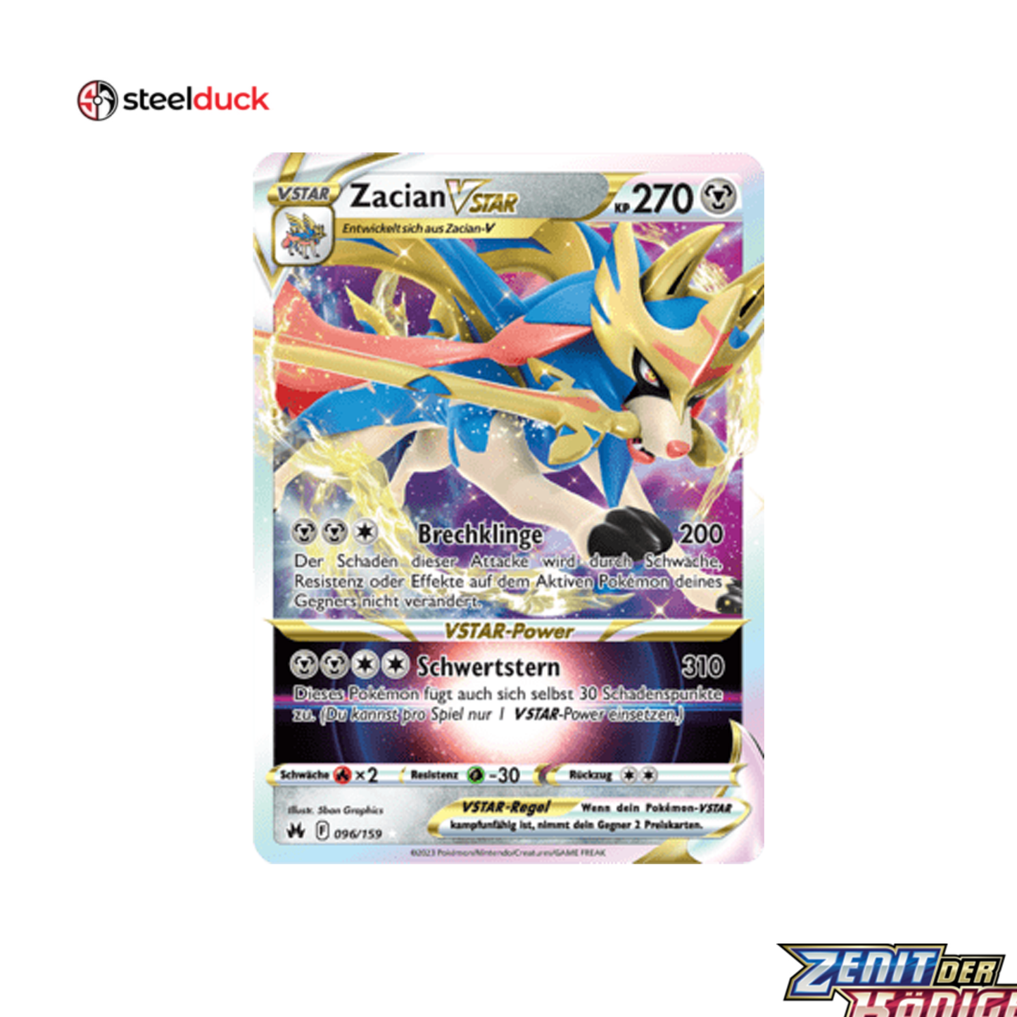 Zacian VSTAR (096/159) Zenit der Könige - Holo Rare VSTAR