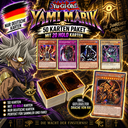 Yu-Gi-Oh! YAMI MARIK 50 KARTENPAKET - INKL 20 HOLOS + GEFLÜGELETER DRACHE VON RA!