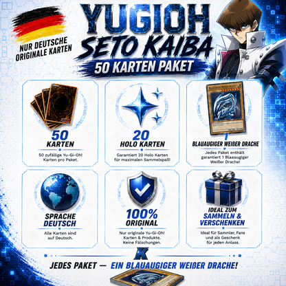 Yu-Gi-Oh! SETO KAIBA 50 KARTENPAKET - INKL 20 HOLOS + 1 BLAUÄUGIGER WEIßER DRACHE!