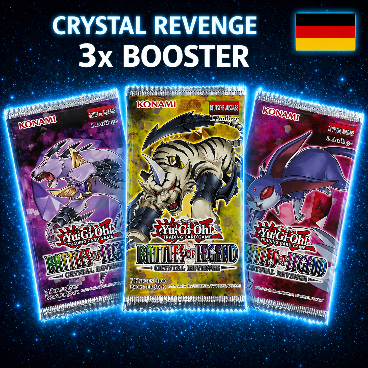Yu-Gi-Oh! 3x Battle of Legend - Crystal Revenge Booster 1. Auflage (Deutsch)