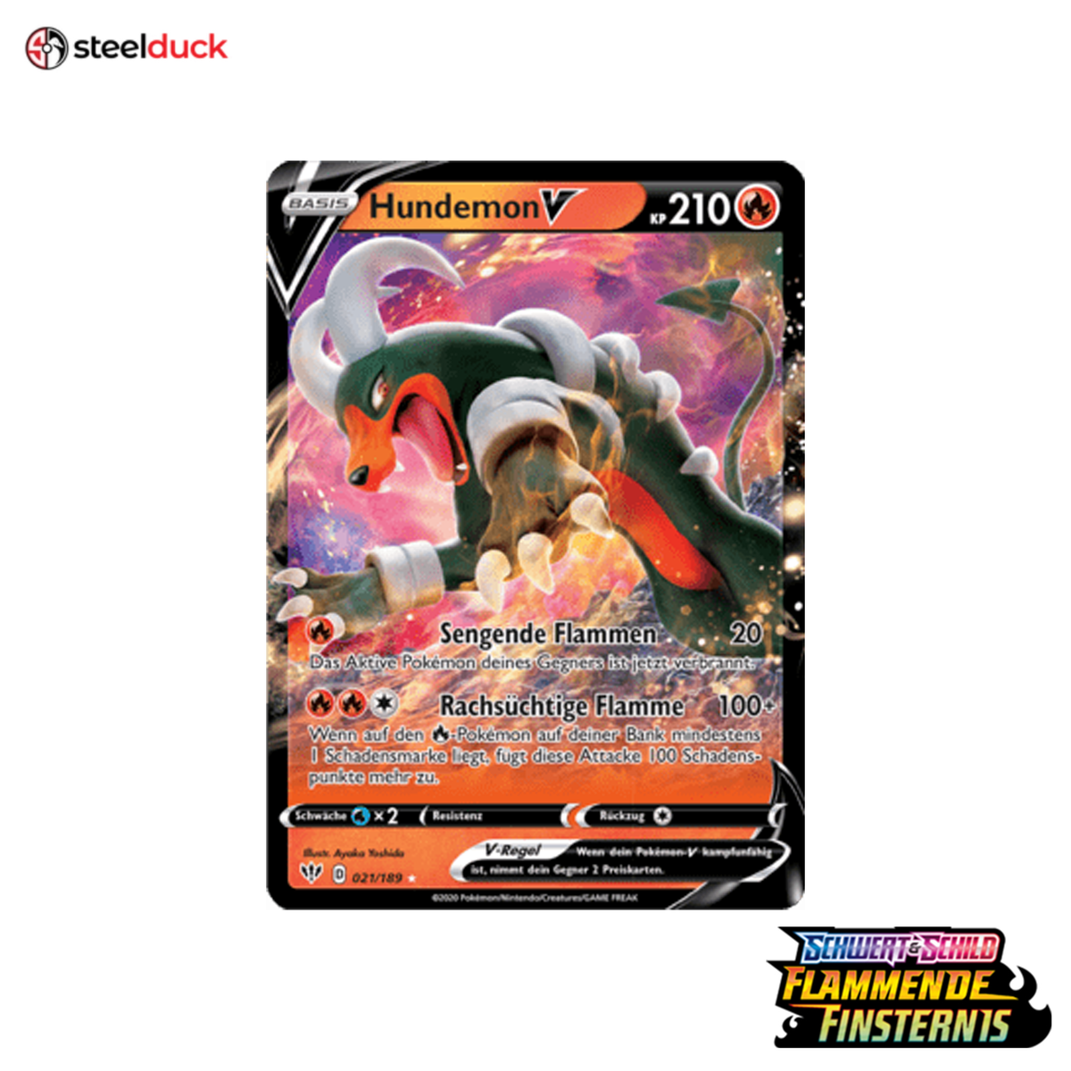 Hundemon V (021/189) Flammende Finsternis - Holo Rare V