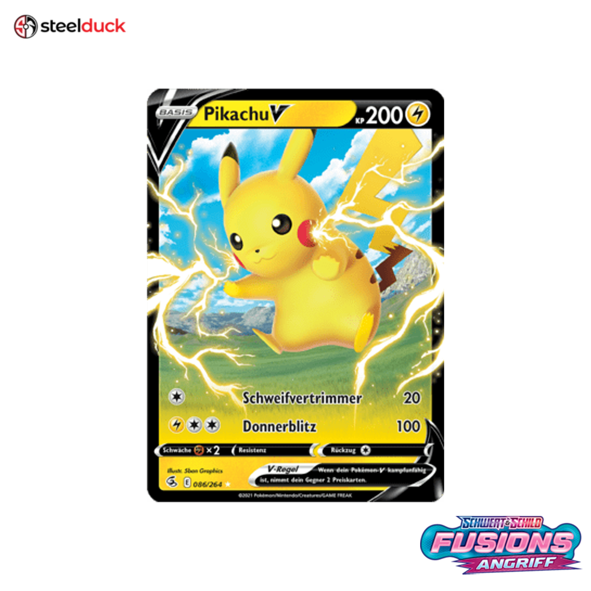 Pikachu V (086/264) Fusionsangriff - Holo Rare V