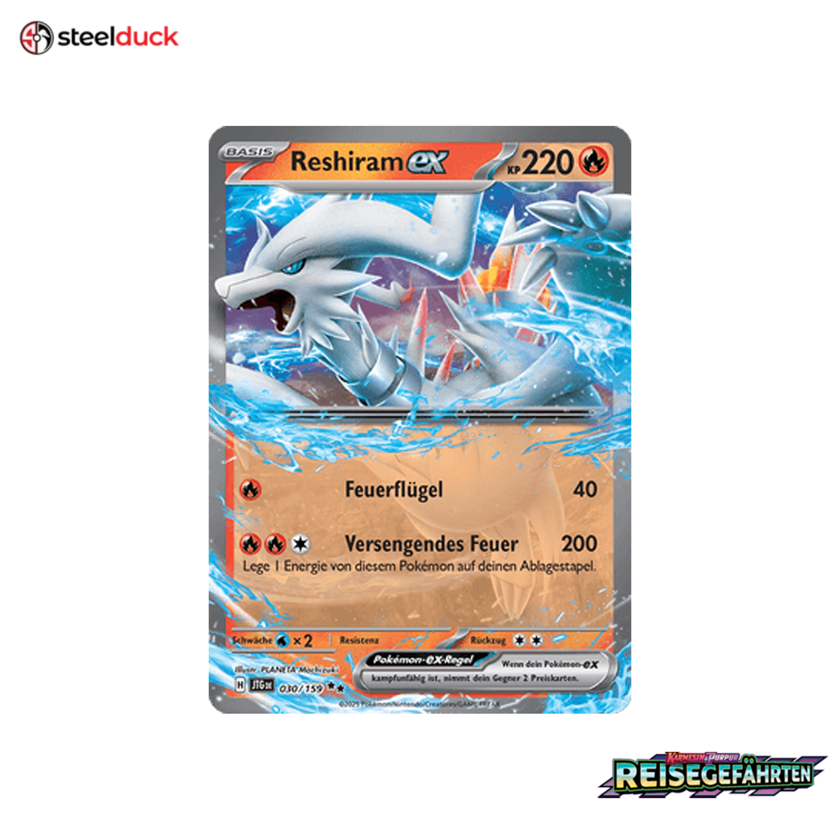 Reshiram ex (030/159) Reisegefährten - Double Rare