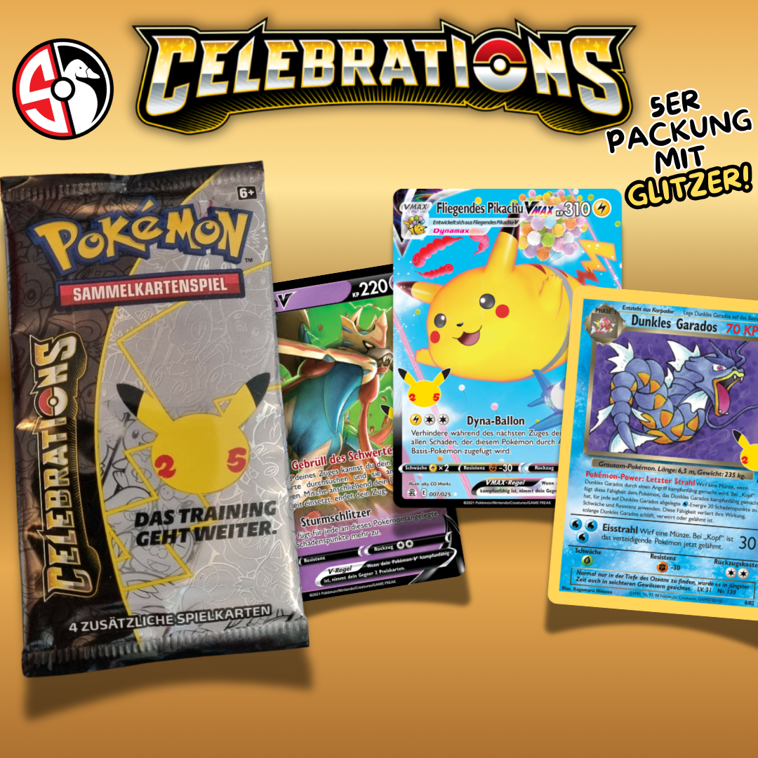 Pokémon Celebration – Kartenpaket (5 Karten) – Deutsch – inkl. 1 Hit-Karte