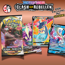 Pokémon Clash der Rebellen – Kartenpaket (20 Karten) – Deutsch – inkl. 1 Hit-Karte