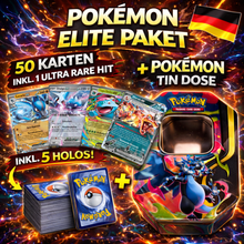 POKÉMON ELITE PAKET - 50 KARTEN, 1 ULTRA RARE HIT - INKL POKEMON DOSE MIT 5 HOLOS!