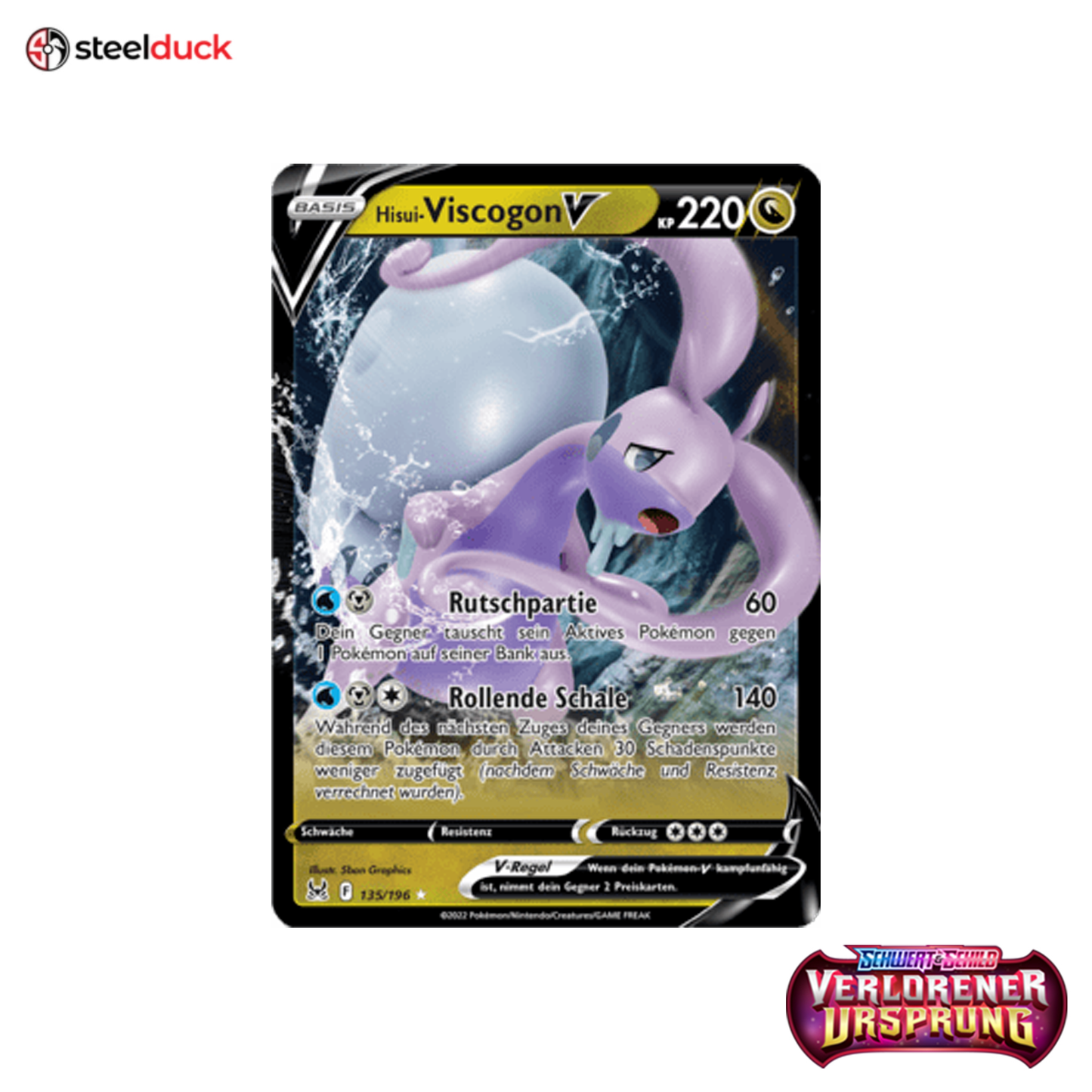 Hisui-Viscogon V (135/196) Verlorener Ursprung - Holo Rare V