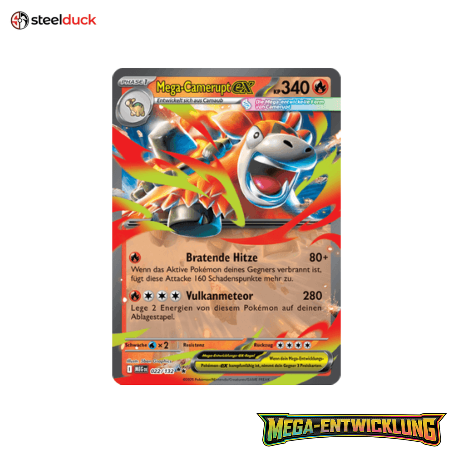 Mega-Camerupt ex (022/132) Mega-Entwicklung - Double Rare