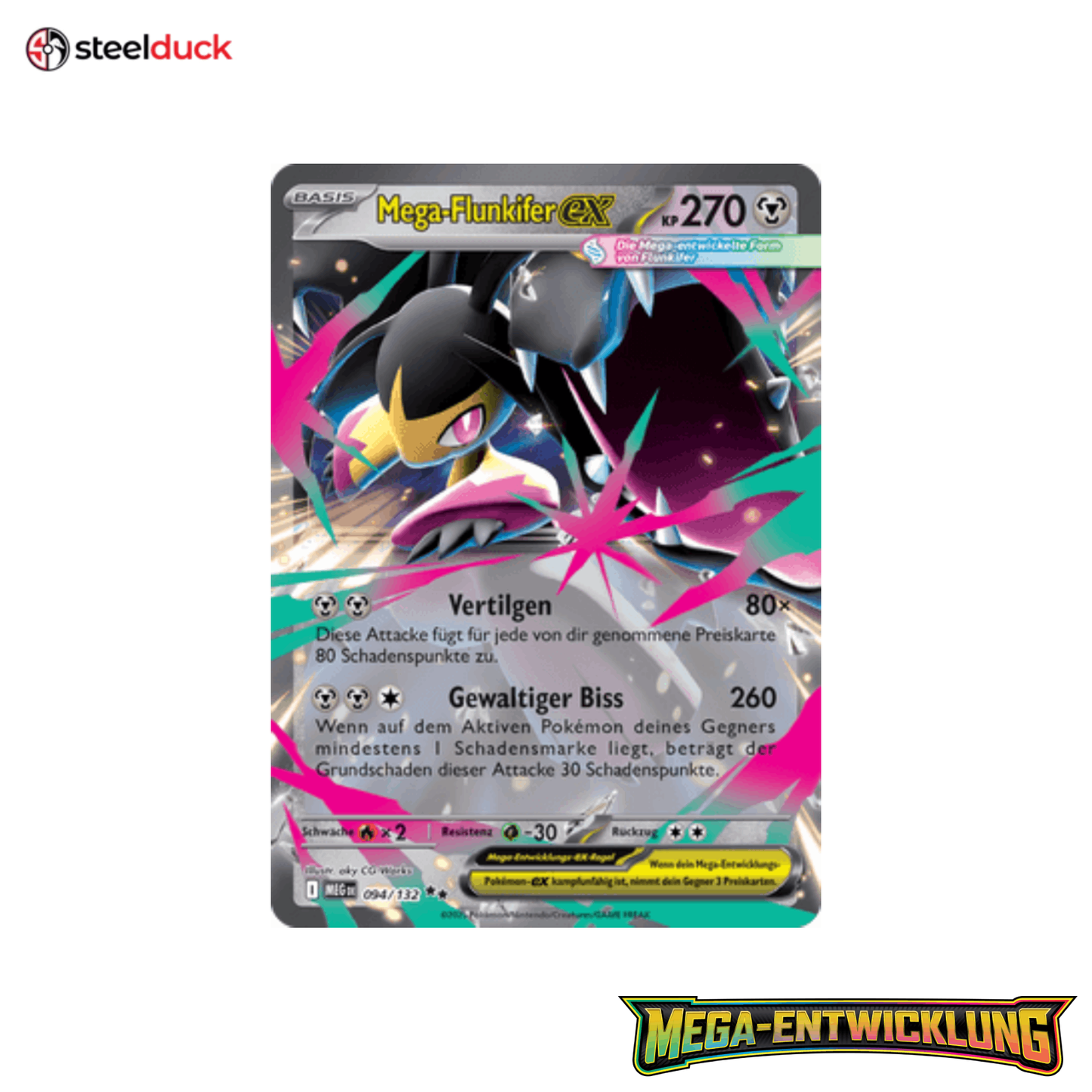 Mega-Flunkifer ex (094/132) Mega-Entwicklung - Double Rare