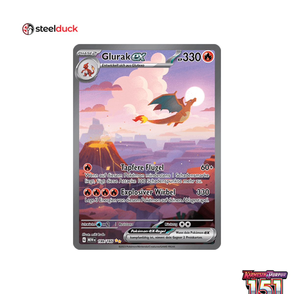 Glurak ex (199/165) 151 - Special Illustration Rare