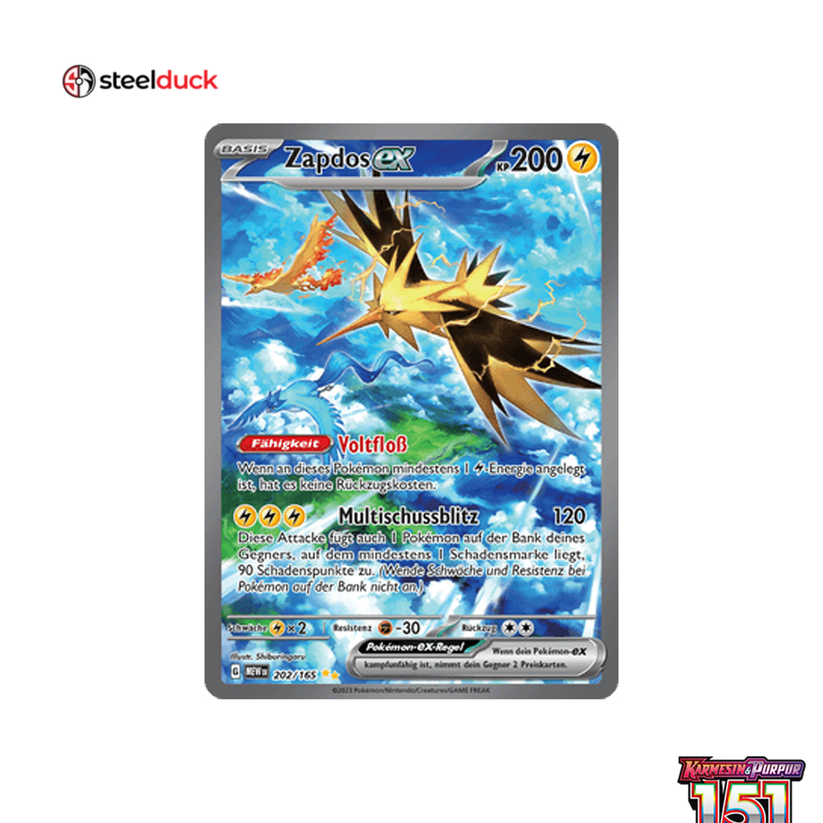 Zapdos ex (202/165) 151 - Special Illustration Rare