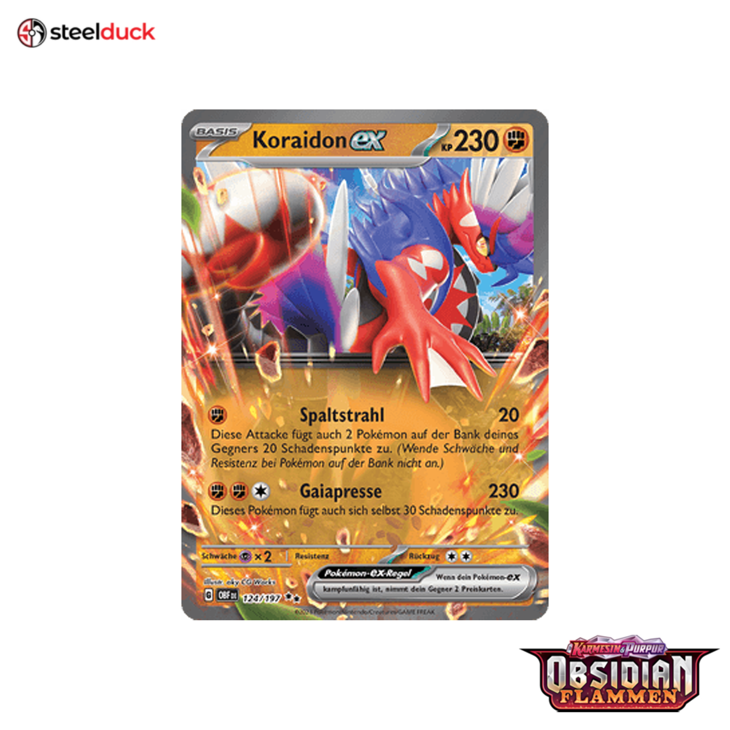 Koraidon ex (124/197) Obsidianflammen - Double Rare