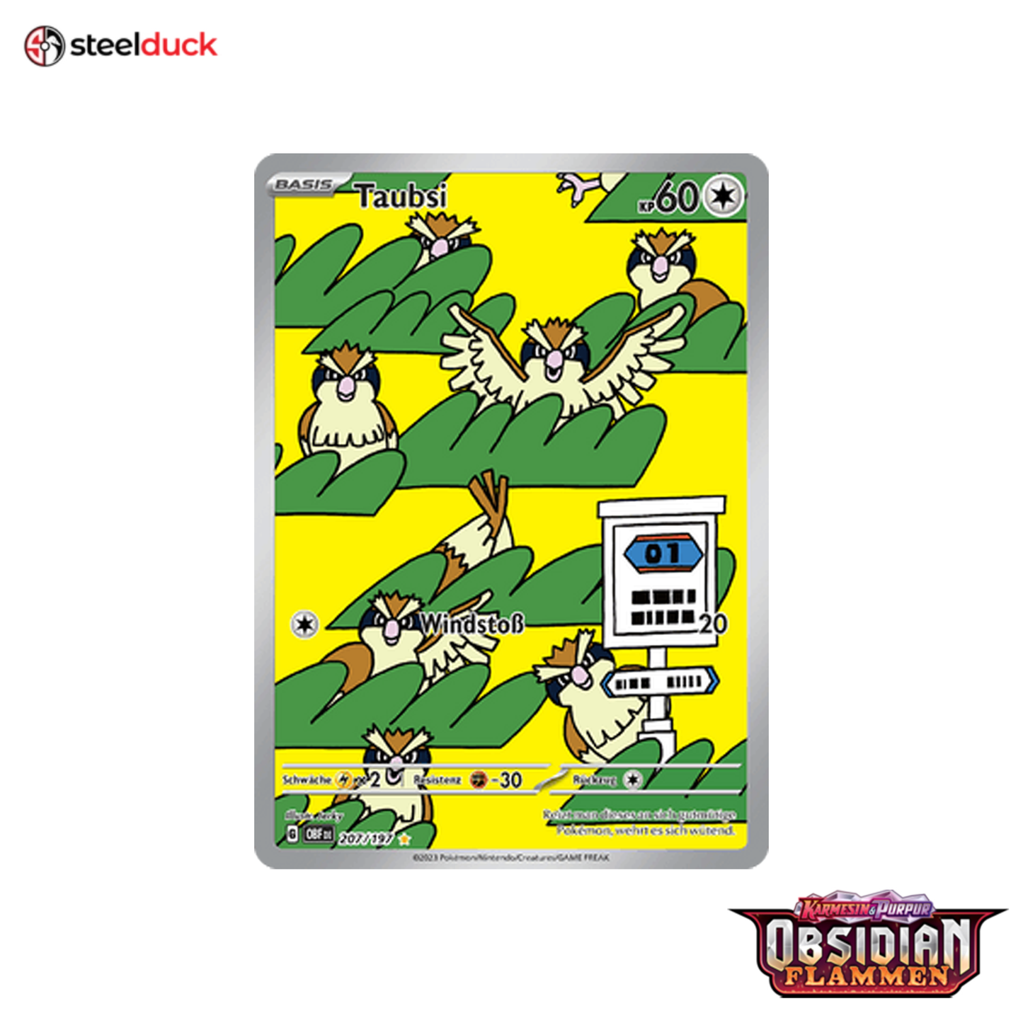 Taubsi (207/197) Obsidianflammen - Illustration Rare