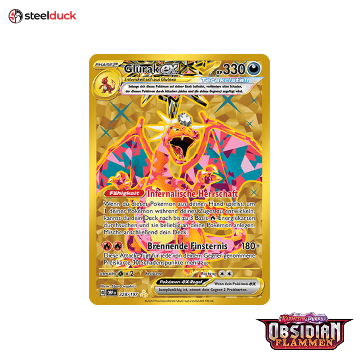Glurak ex (228/197) Obsidianflammen - Secret Rare
