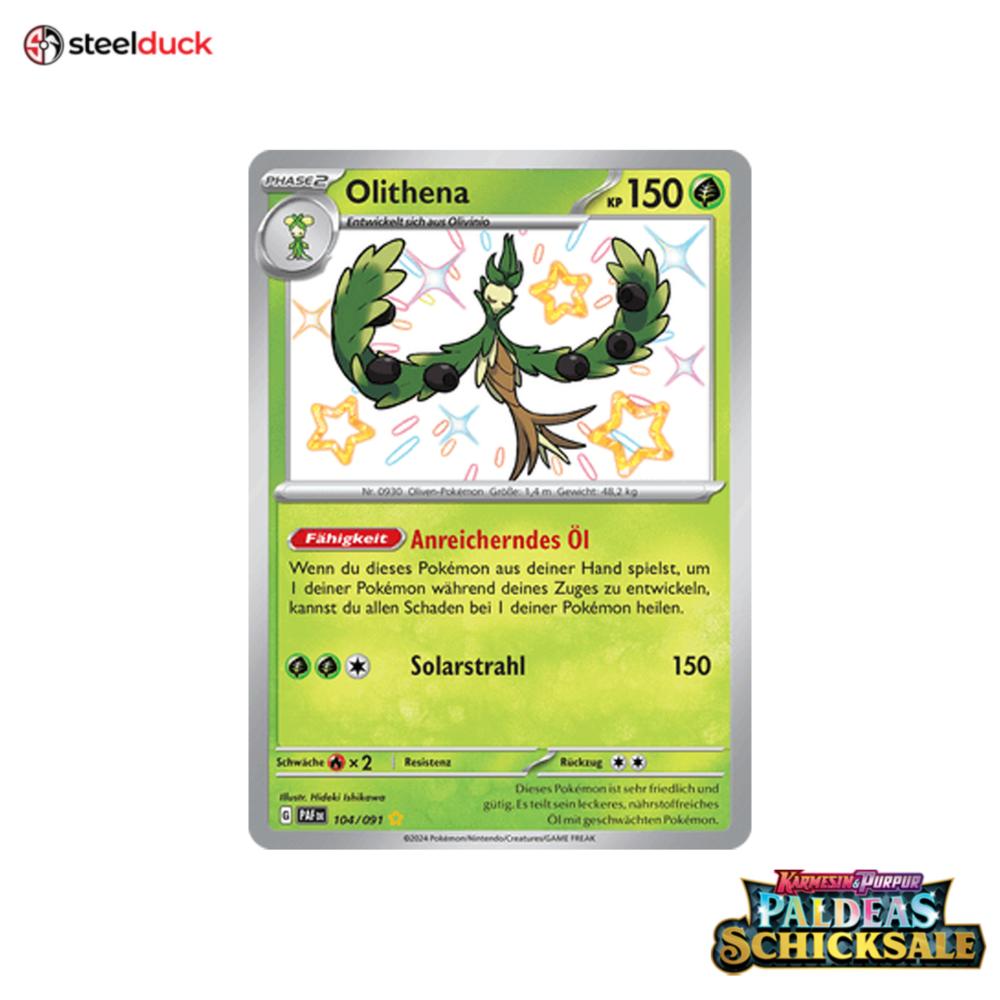 Olithena (104/091) Paldeas Schicksale - Seltene schillernde Sammelkarte