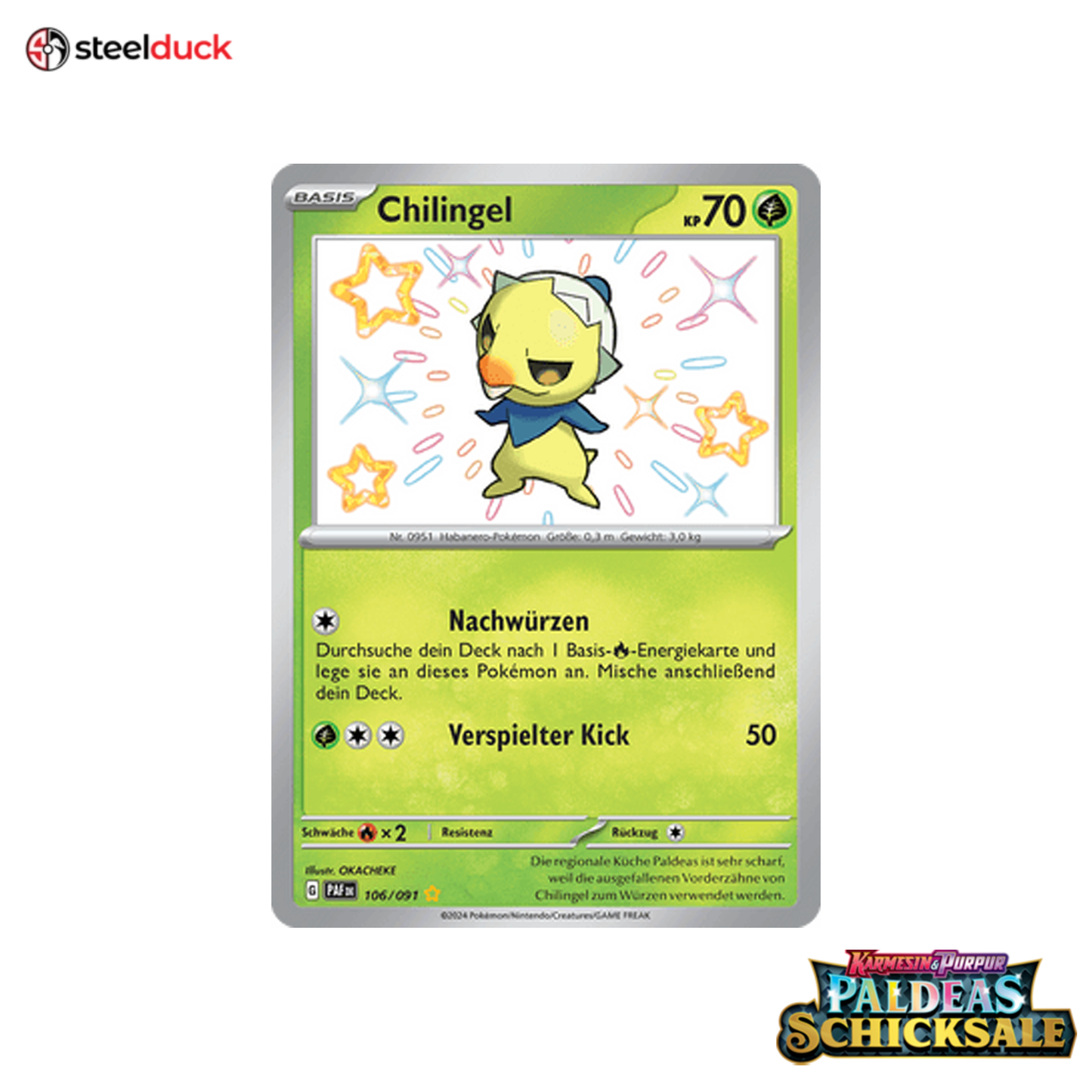 Chilingel (106/091) Paldeas Schicksale - Seltene schillernde Sammelkarte