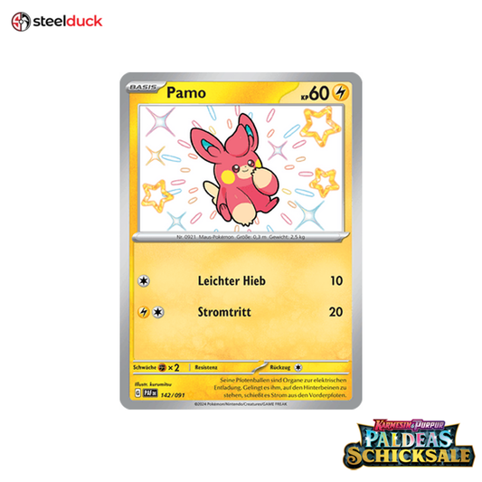 Pamo (142/091) Paldeas Schicksale - Seltene schillernde Sammelkarte