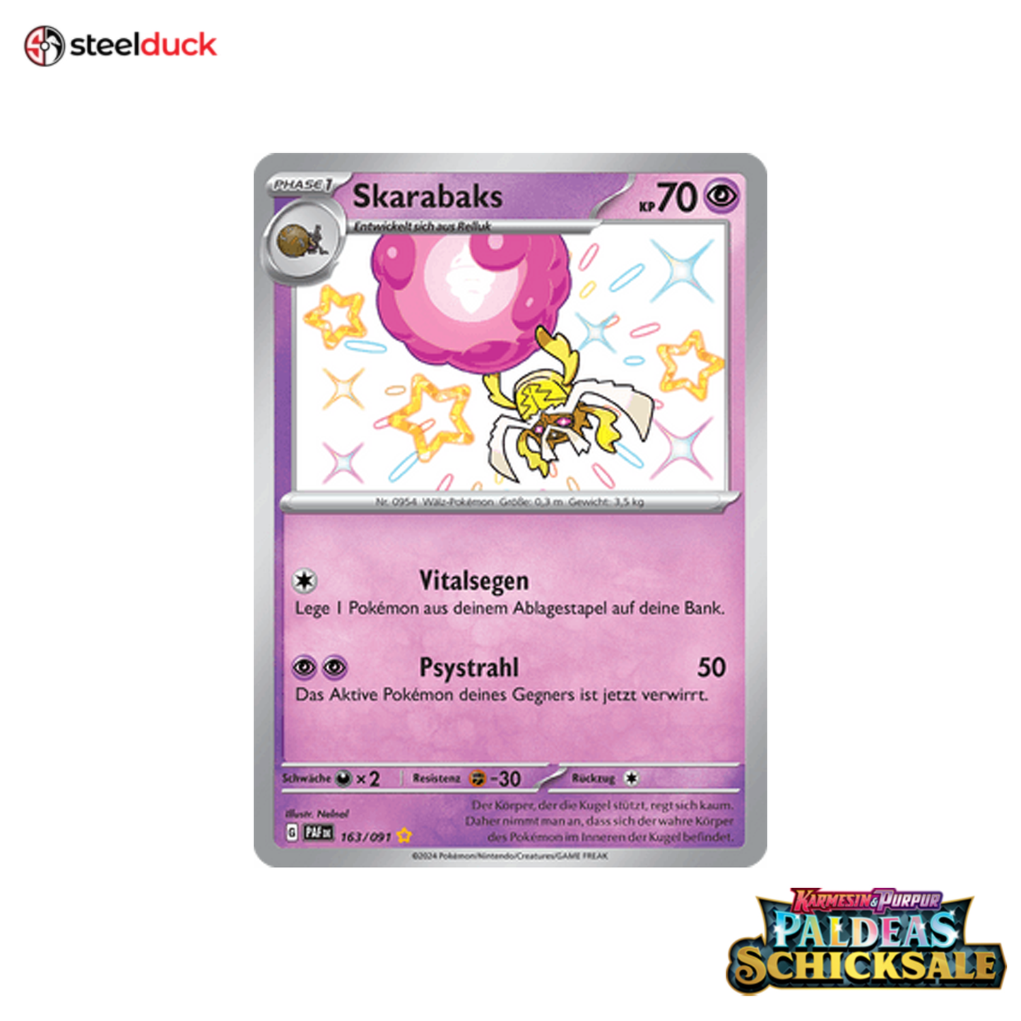 Skarabaks (163/091) Paldeas Schicksale - Seltene schillernde Sammelkarte