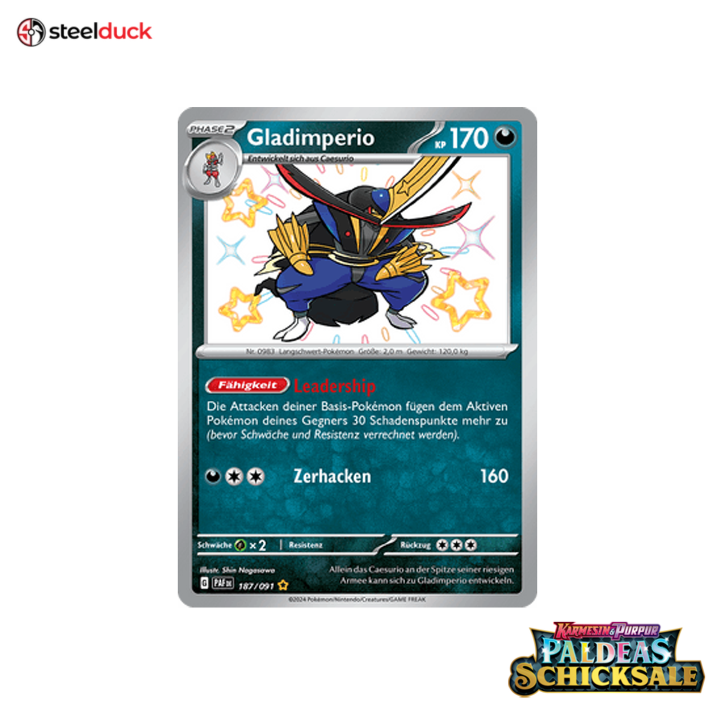 Gladimperio (187/091) Paldeas Schicksale - Seltene schillernde Sammelkarte