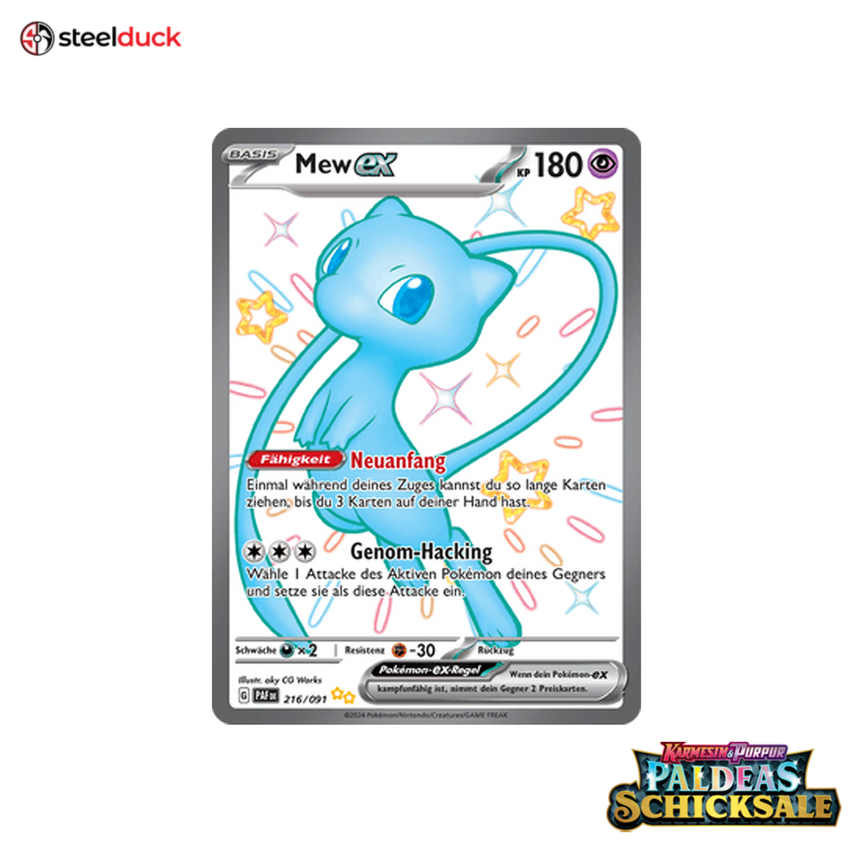 Mew ex (216/091) Paldeas Schicksale - Ultraseltene schillernde Sammelkarte