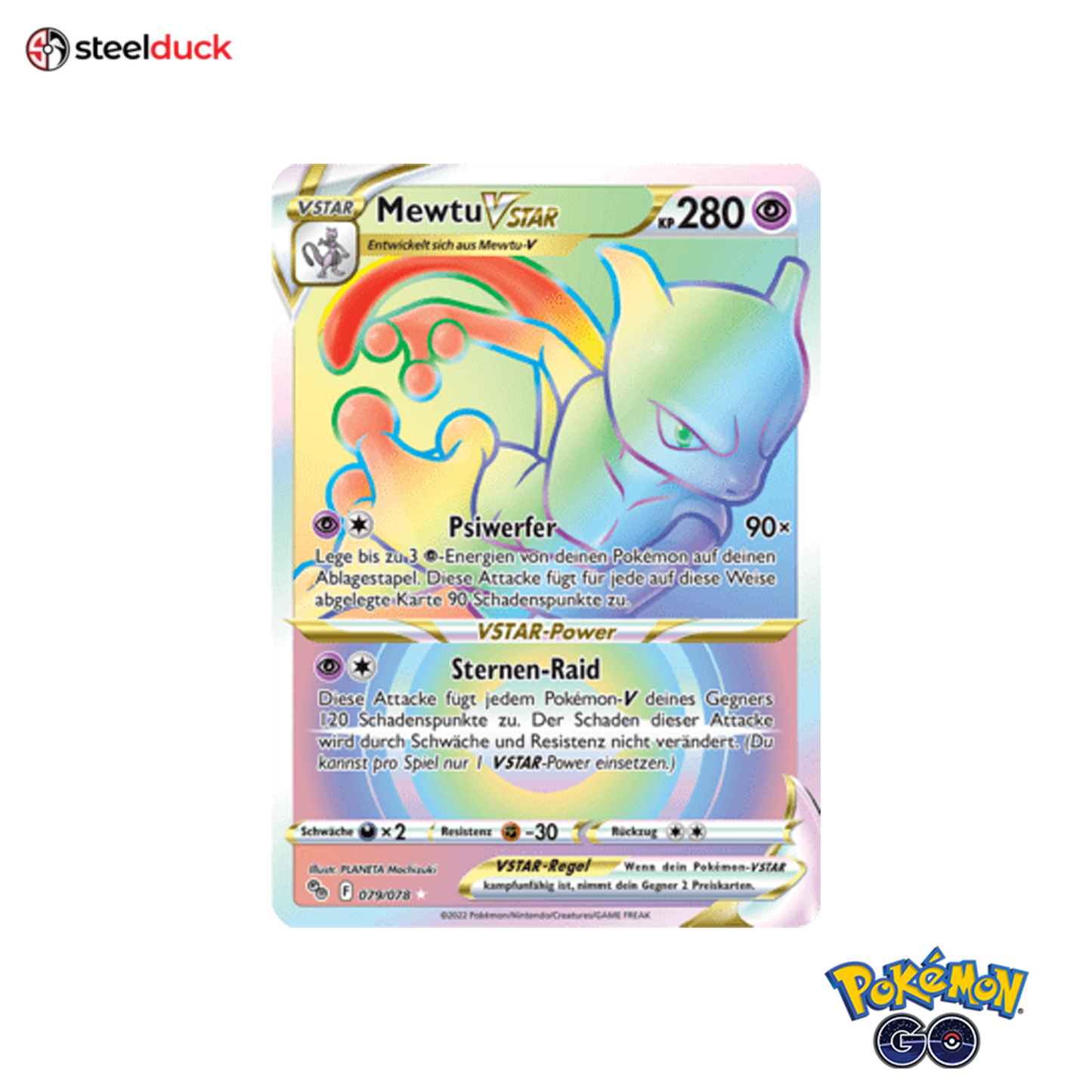 Mewtu VSTAR (079/078) Pokémon Go - Rainbow Rare