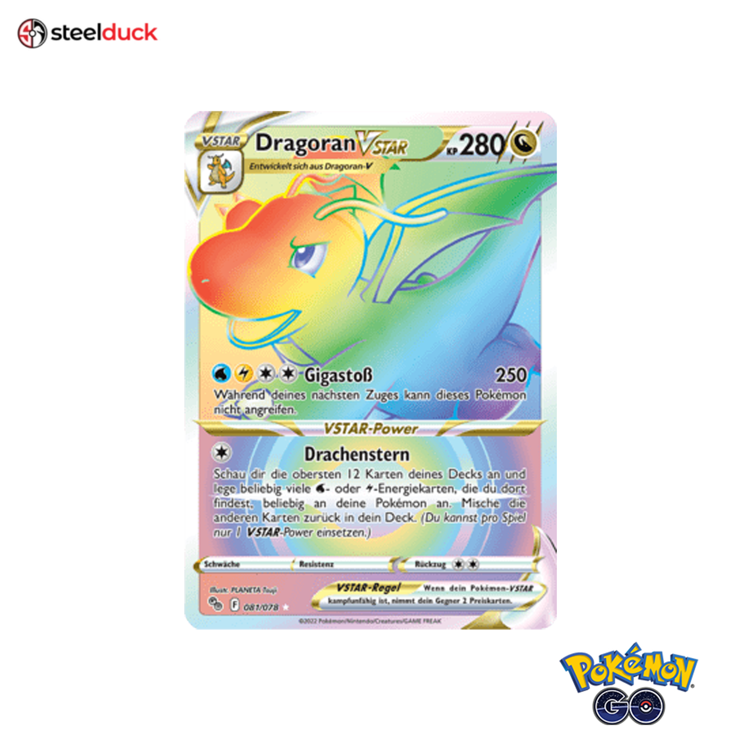 Dragoran VSTAR (081/078) Pokémon Go - Rainbow Rare