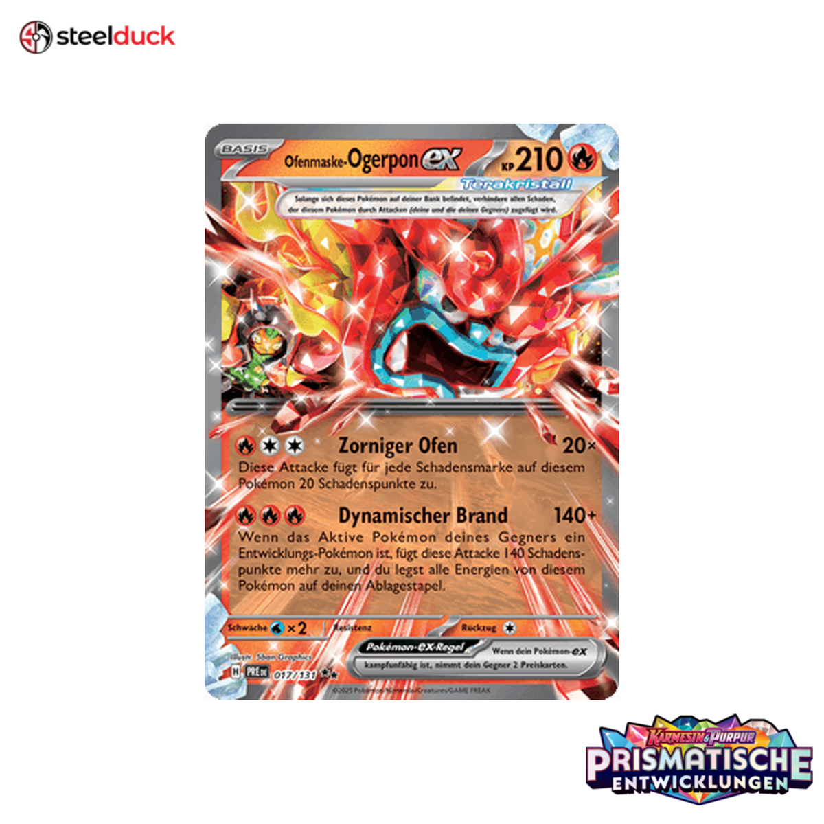 Ofenmaske-Ogerpon ex (017/131) Prismatische Entwicklungen - Double Rare