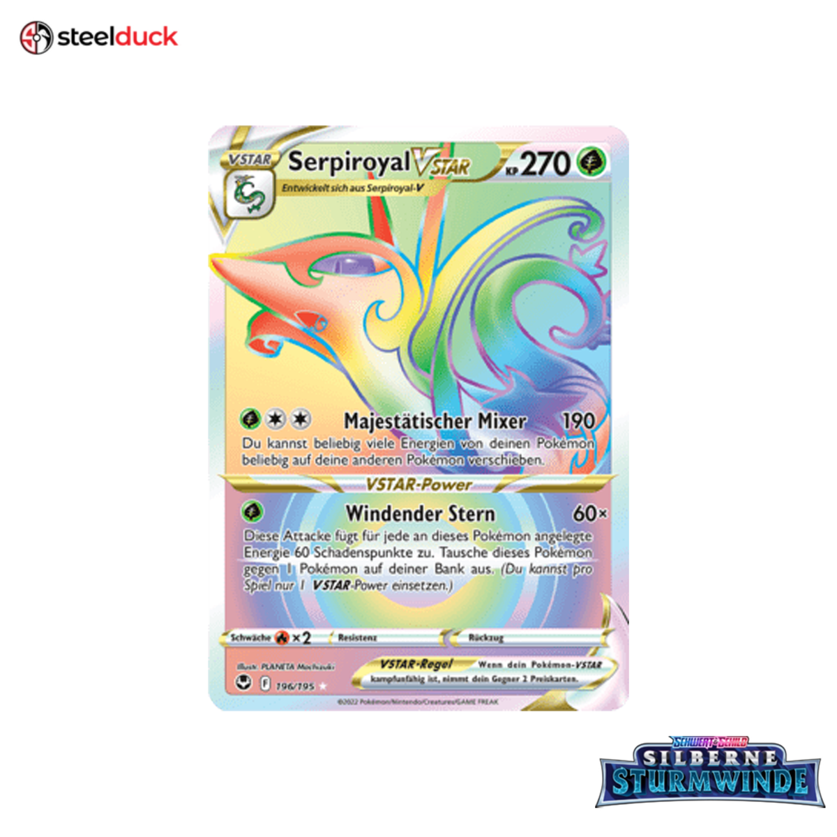 Serpiroyal VSTAR (196/195) Silberne Sturmwinde - Rainbow Rare