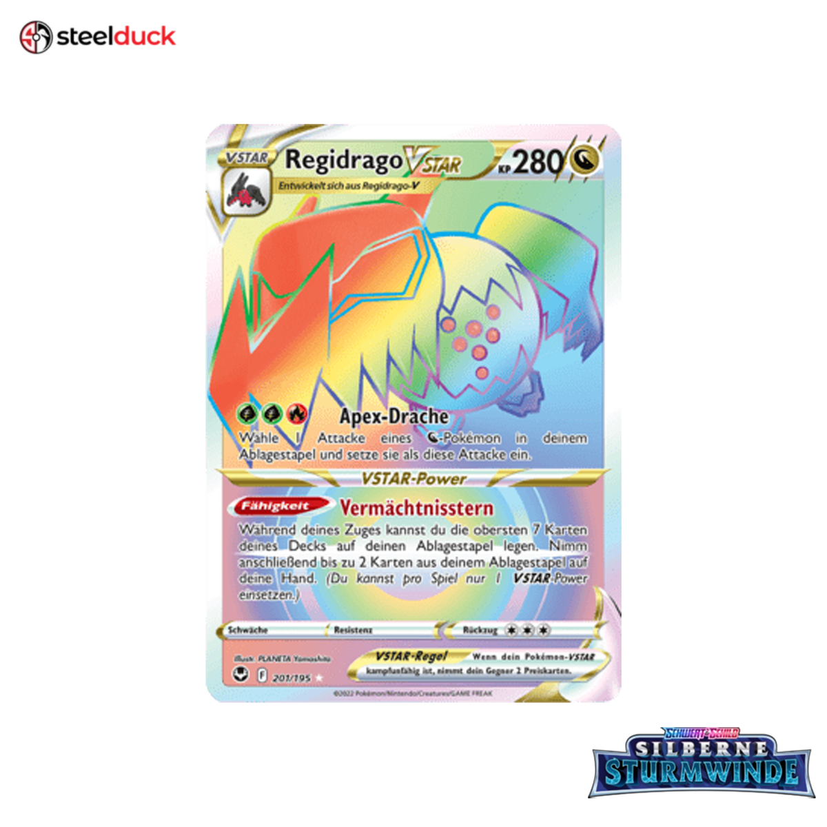 Regidrago VSTAR (201/195) Silberne Sturmwinde - Rainbow Rare