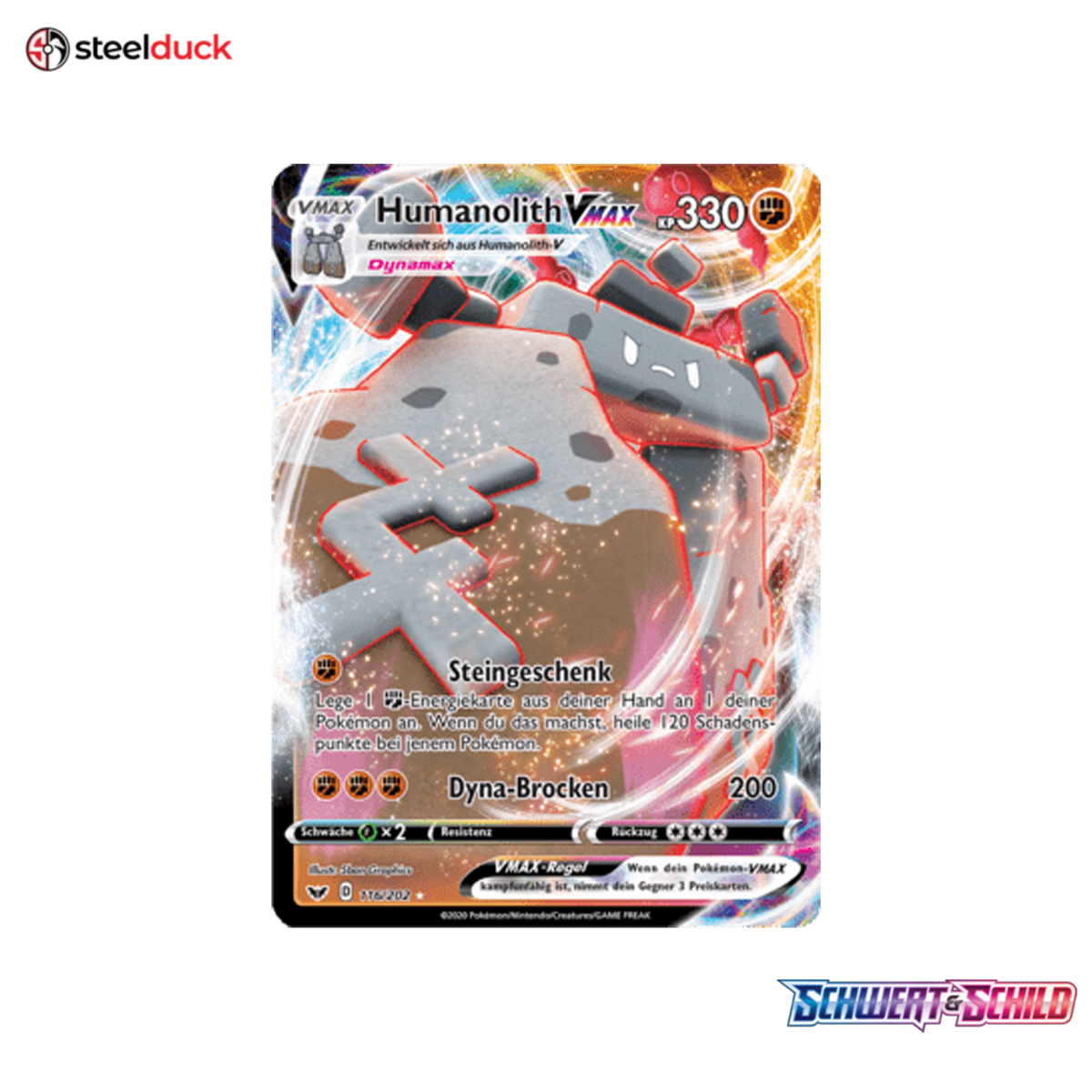 Humanolith VMAX (116/202) Schwert & Schild - Holo Rare VMAX