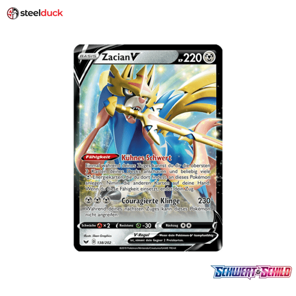 Zacian V (138/202) Schwert & Schild - Holo Rare V