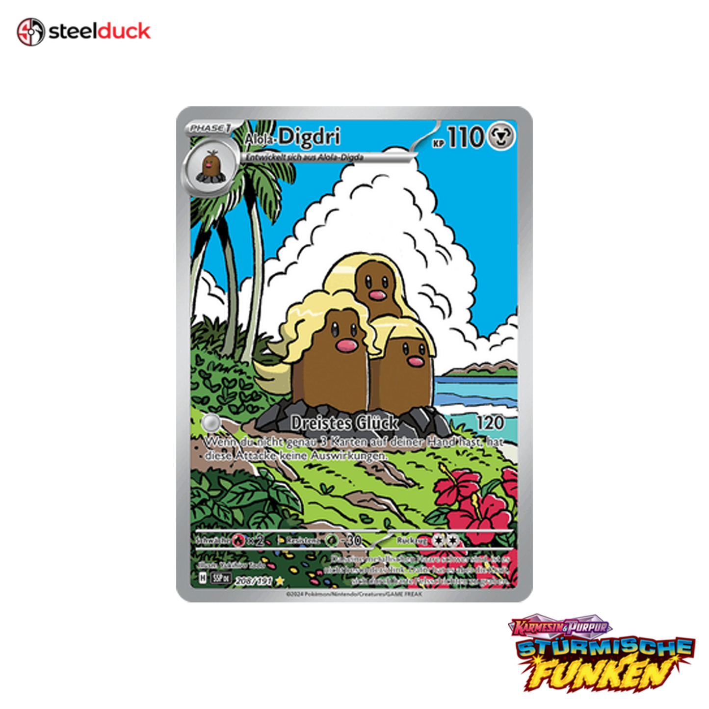 Alola-Digdri (208/191) Stürmische Funken - Illustration Rare