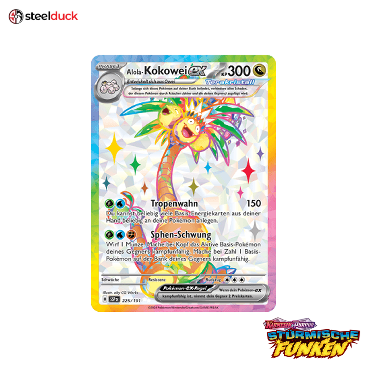 Alola-Kokowei ex (225/191) Stürmische Funken - Ultra Rare