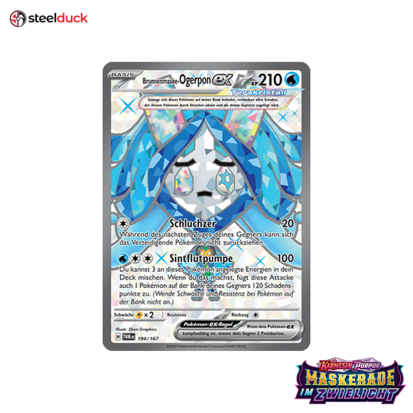 Brunnenmaske-Ogerpon ex (194/167) Maskerade im Zwielicht - Ultra Rare