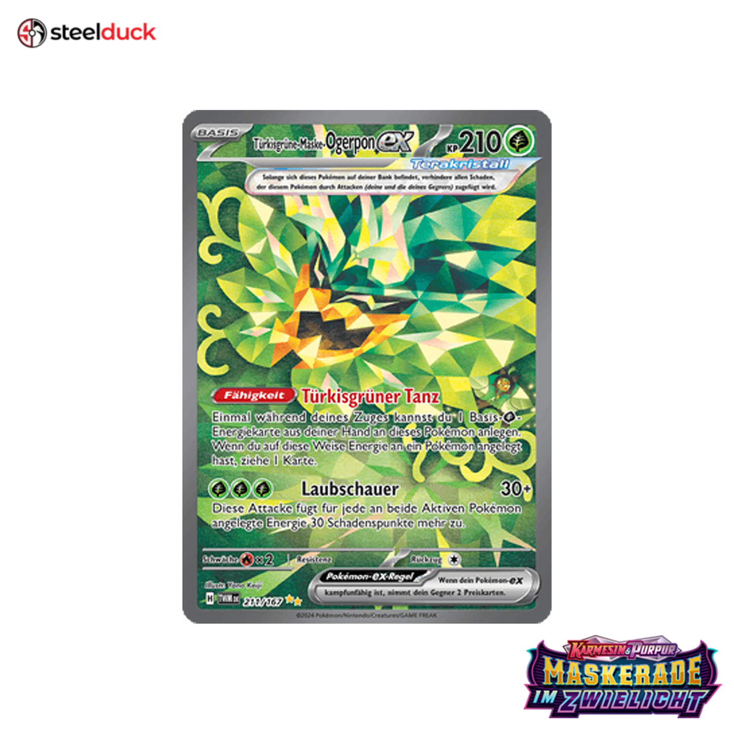 Türkisgrüne-Maske-Ogerpon ex (211/167) Maskerade im Zwielicht - Special Illustration Rare