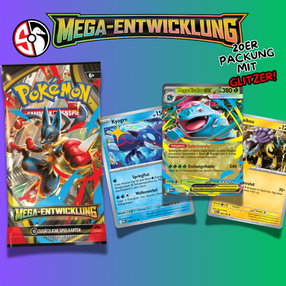 Pokémon Mega-Entwicklung – Kartenpaket (20 Karten) – Deutsch
